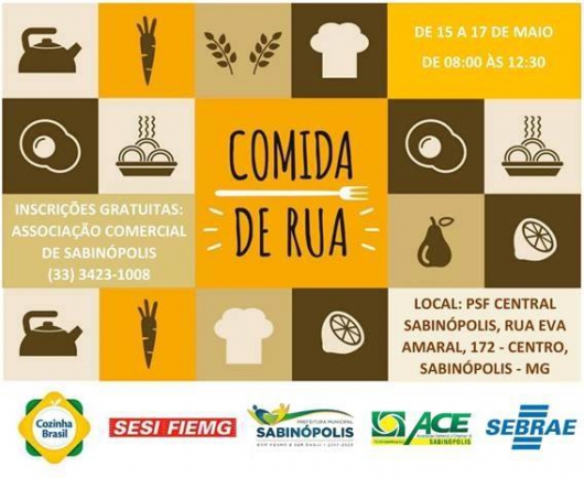 Abertas as inscrições para curso gratuito de Culinária em Sabinópolis