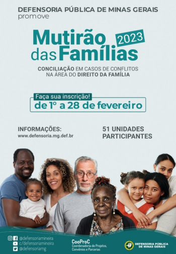 Defensoria Pública abre inscrições para o Mutirão das Famílias 2023