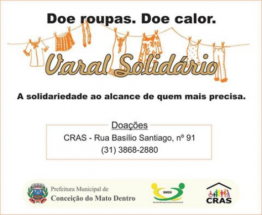 Conceição do Mato Dentro lança a campanha Varal Solidário