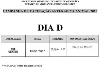 Campanha de Vacinação Anti-rábica começa nos PSFs de Guanhães