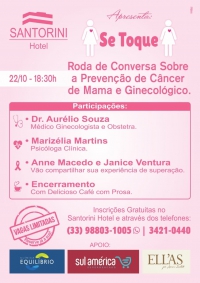Roda de Conversa Solidária em prol do Outubro Rosa será realizada nesta segunda em Guanhães