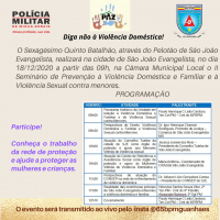 São João Evangelista vai receber Seminário de Prevenção à Violência Doméstica e Familiar e à Violência Sexual contra menores