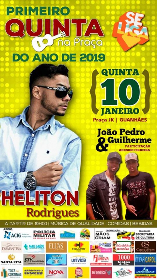 Hoje é dia do primeiro Quinta na Praça do ano! Confira as atrações da noite...