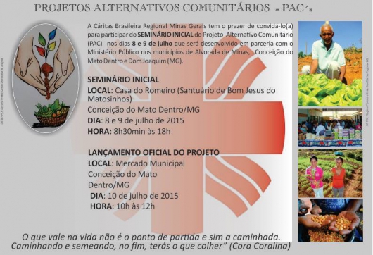 Cáritas lança projetos em Alvorada de Minas, Conceição do Mato Dentro e Dom Joaquim
