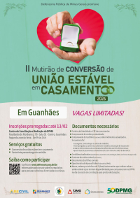 Inscri&ccedil;&otilde;es para convers&atilde;o de uni&atilde;o est&aacute;vel em casamento s&atilde;o prorrogadas em Guanh&atilde;es