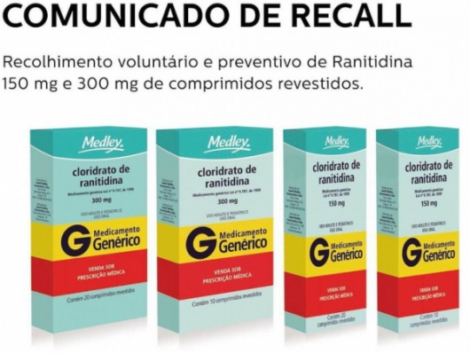 Farmacêuticas anunciam recall de medicamento para úlcera no estômago