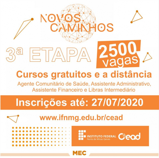 Inscrições para cursos gratuitos à distância do Pronatec/Novos Caminhos terminam hoje