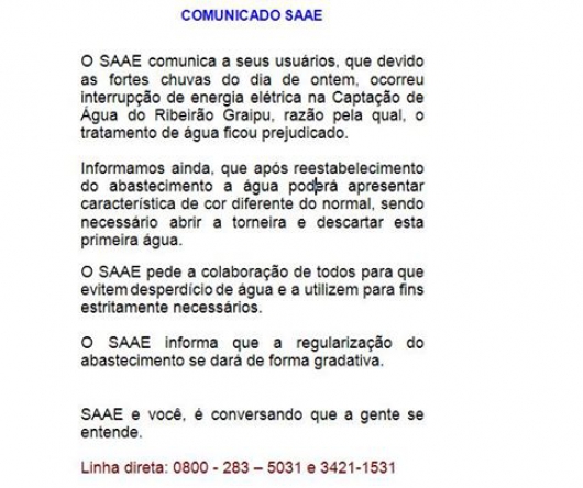 Comunicado SAAE