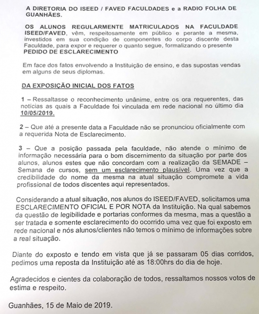 VIRGINÓPOLIS:  Reportagem veiculada em rede nacional cita Instituição de Ensino em esquema de venda de diplomas