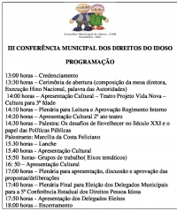 III Conferência Municipal dos Direitos do Idoso acontece nesta sexta em Guanhães Saiba mais!