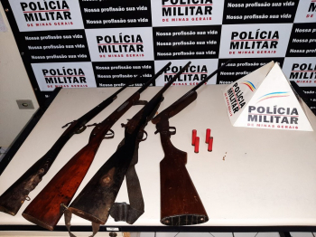Polícia Militar apreende quatro espingardas usadas para caça em Coroaci