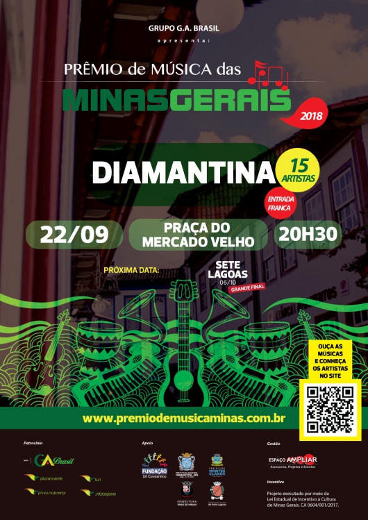 Diamantina vai sediar etapa do “Prêmio Música das Minas Gerais”