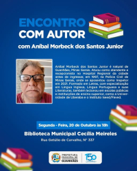 Biblioteca Municipal de Guanhães vai receber “Encontro com o Autor” nesta segunda