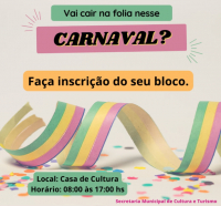 Inscrições de blocos carnavalescos já podem ser feitas em Guanhães