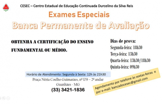 CESEC Guanhães está com matrículas abertas para 2019