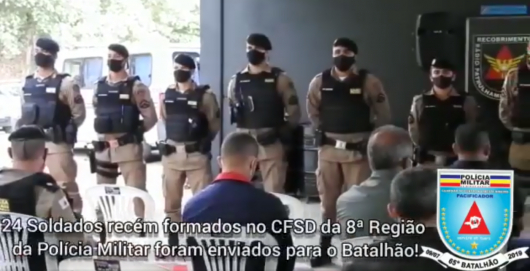 65° Batalhão de Polícia Militar, sediado em Guanhães, recebe 24 militares recém-formados