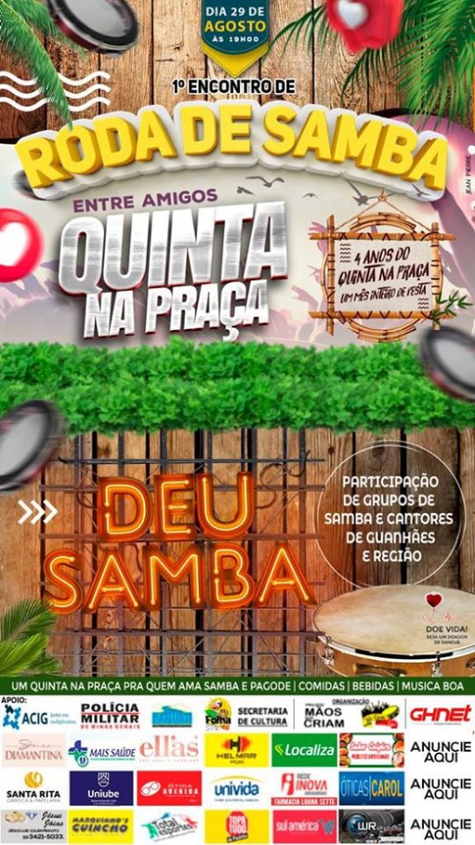 Hoje é dia de Quinta na Praça especial em comemoração aos 4 anos do evento! Confira o que vai rolar...