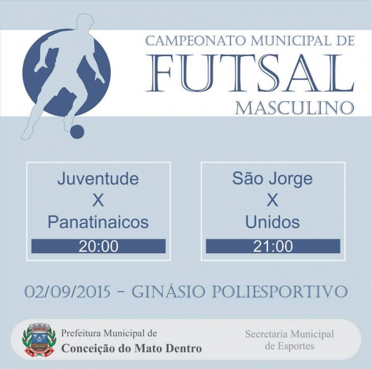 Começa nesta quarta o Campeonato de Futsal em Conceição do Mato Dentro