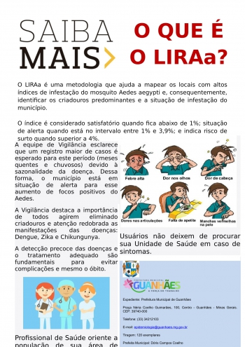 ALERTA: Primeiro LIRAa de 2019 aponta índice de 3,9%, o maior registrado em Guanhães