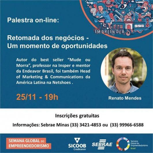 OPORTUNIDADE: Sebrae promove palestra gratuita sobre retomada dos negócios