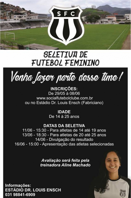Secretaria de Esportes de Guanhães divulga Seletiva de Futebol Feminino
