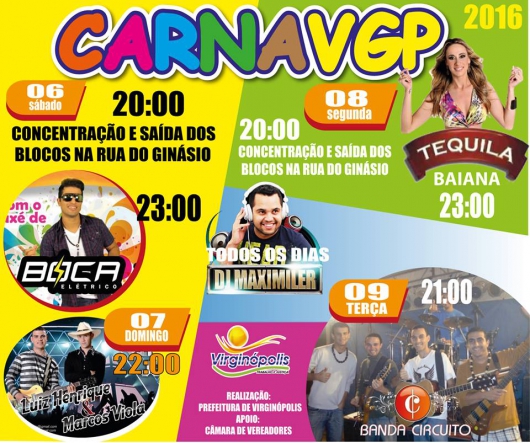 Outros dois municípios da região confirmam Carnaval 2016
