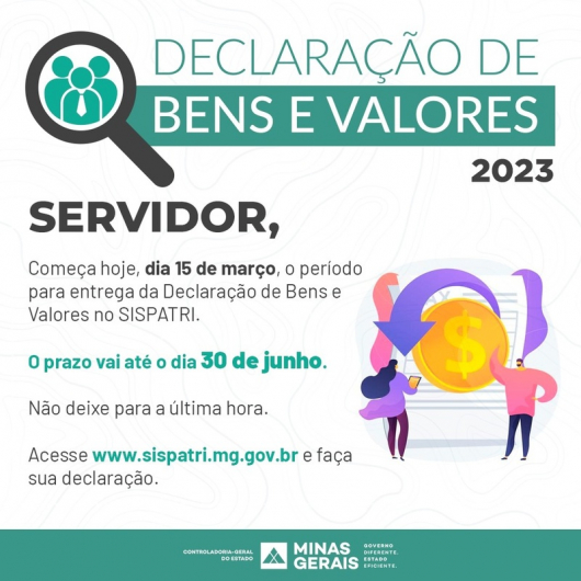Servidores estaduais já podem enviar declaração de bens referente ao ano de 2022