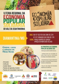 Diamantina vai realizar V Feira Regional Popular Solidária do Vale do Jequitinhonha