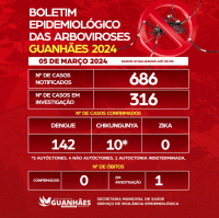 BOLETIM EPIDEMIOLÓGICO DAS ARBOVIROSES – GUANHÃES – 05/03/2024