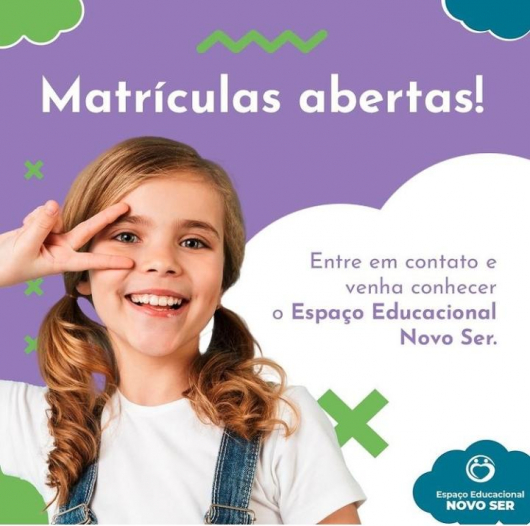 Espaço Educacional Novo Ser está com matrículas abertas da educação infantil ao 9º ano do Ensino Fundamental!