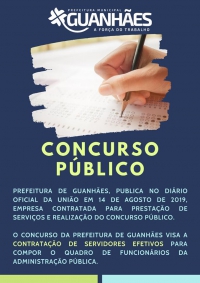 Banca para Concurso Público da Prefeitura de Guanhães é definida