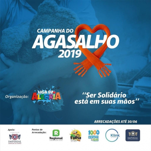 Ser solidário está em suas mãos! Participe da Campanha do Agasalho 2019, em Guanhães