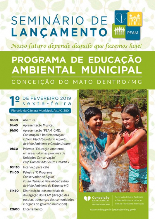 Conceição do Mato dentro vai lançar programa de Educação Ambiental