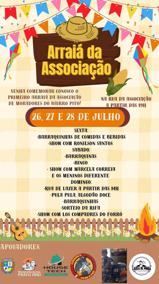 Associação Bom Sucesso vai promover 1º Arraiá do bairro no próximo final de semana