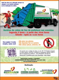 Guanhães: Secretaria Municipal do Meio Ambiente realiza Campanha Cidade Limpa
