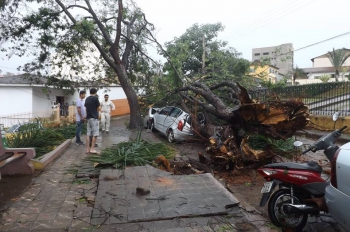 Chuva deixa estragos em Guanhães na tarde dessa sexta