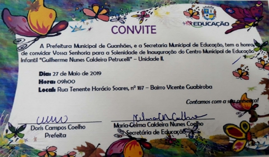 CMEI “Guilherme Nunes Caldeira Petrucelli” – Unidade II será inaugurado na próxima segunda