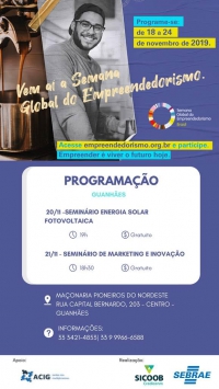 Sebrae Minas divulga programação da Semana Global de Empreendedorismo em Guanhães e cidades da região