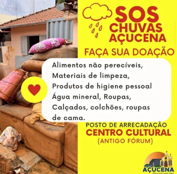 Açucena decreta situação de emergência após fortes chuvas do fim de semana