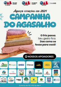 Campanha do Agasalho 2024 promovida pela OAB Jovem com apoio da Rádio Folha FM e outras empresas começa nesta terça-feira