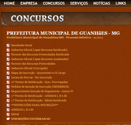 E atenção concurseiros: Divulgado o resultado do Processo Seletivo da Prefeitura de Guanhães