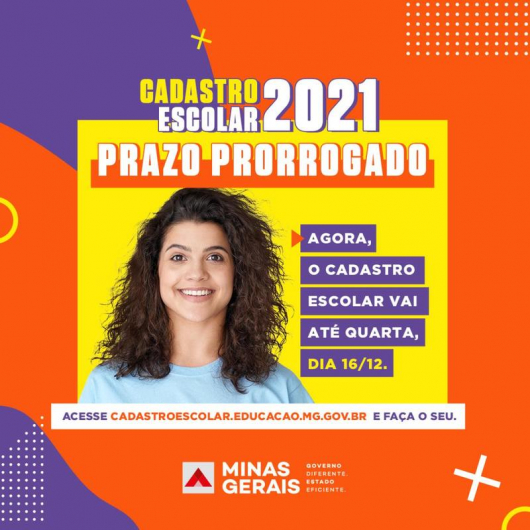 ATENÇÃO PAIS E RESPONSÁVEIS DE GUANHÃES: Prorrogado prazo do cadastro escolar para 2021