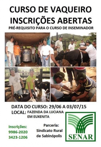 Oportunidade: Curso de vaqueiro está com inscrições abertas em Sabinópolis