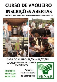 Oportunidade: Curso de vaqueiro está com inscrições abertas em Sabinópolis