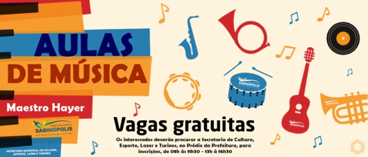 Inscrições para aulas de música estão abertas em Sabinópolis