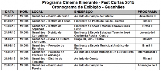 7ª Arte: Prefeitura anuncia Programação do Festival de Cinema 2015