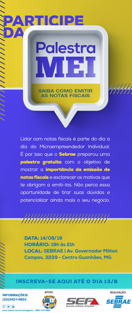 Sebrae Minas realiza palestra gratuita em Guanhães