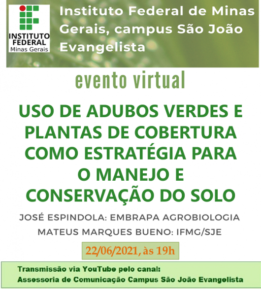 IFMG SJE vai promover evento virtual sobre o uso de adubos verdes e plantas