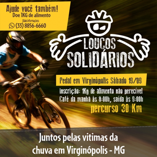 Pedal Solidário: Grupo se reúne em prol das vítimas da chuva em Virginópolis