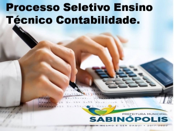 OPORTUNIDADE: Prefeitura de Sabinópolis abre inscrições para Curso Técnico em Contabilidade